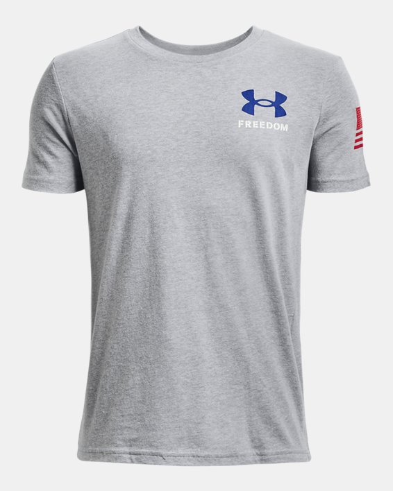 Boys' UA Freedom Flag T-Shirt, Gray, pdpMainDesktop image number 0